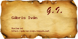 Gábris Iván névjegykártya